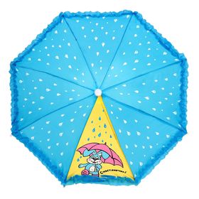 Umbrella child fur R-25 cm 8-spoke P/e with ruffles "Lucky" MIX