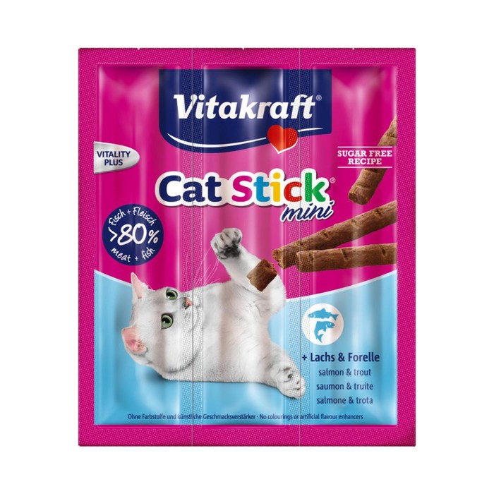 Колбаски Vitakraft CAT-STICK MINI для кошек, лосось/форель, 3шт*6г