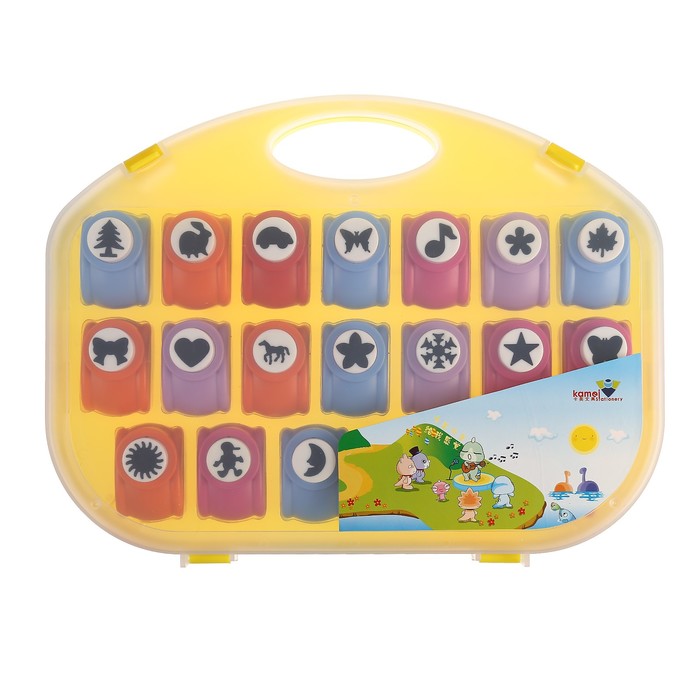 набор фигурных дыроколов 12 штук. дырокол фигурный набор. большой набор фигурных дыроколов. набор дыроколов в чемоданчике. набор фигурных дыроколов для детей.