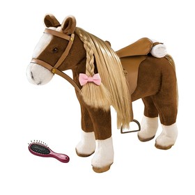 Лошадь для кукол с расческой, коричневая