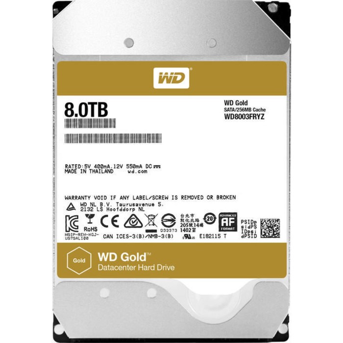 Жесткий диск WD Gold 8Tb (WD8003FRYZ) SATA-III