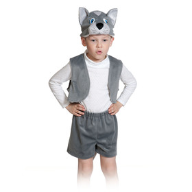 Карнавальный костюм "Котик серый" плюш-ЛАЙТ,  рост 92-116 см   00-3078
