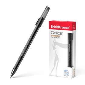 Ручка гелевая ErichKrause Gelica, чернила чёрные, узел 0.5 мм, длина линии письма 500 метров - фото 8475021