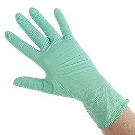 Перчатки Benovy Q, нитриловые, текстурированные, размер М, зеленые, 50 пар
