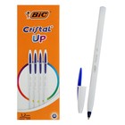 Ручка шариковая, BIC Cristal Up, узел 1.2 мм, чернила синие, среднее письмо, увеличенный запас чернил, белый корпус 3682289 - фото 6599308