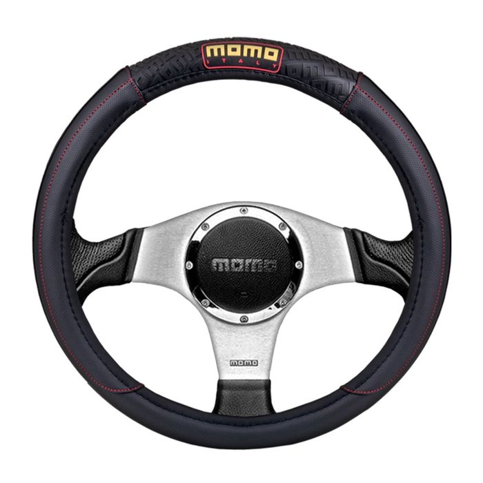 Оплётка руля MOMO-302 BK/RD, серия TUNING, перфорированная PU кожа, цвет чёрный/красный