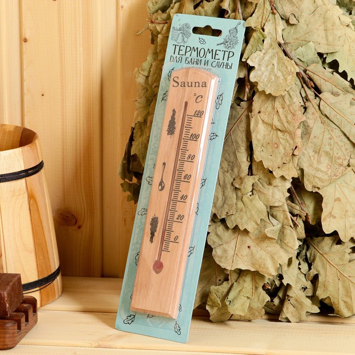 Термометр спиртовой, деревянный, 120 С