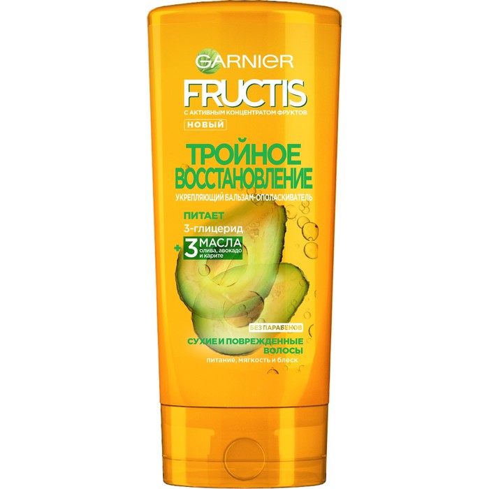 Бальзам Fructis Тройное Восстановление, для поврежденных и ославбленных волос, 387 мл