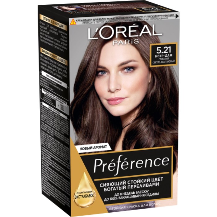 Стойкая краска для волос L'Oreal &quot;Preference&quot;, оттенок 5.21, Нотр-Дам