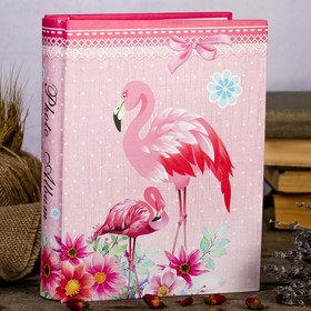 Фотоальбом на 100 фото 10х15 см "Фламинго в цветах" в коробке МИКС 26х20х5,5 см