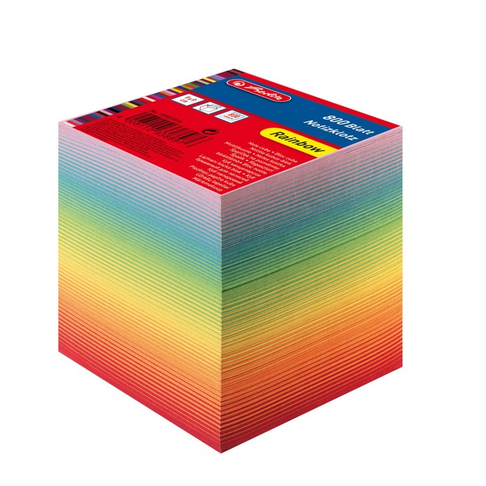 блок бумаги д/записей на склейке 9*9*9см цветной 800л Herlitz Big 10901973