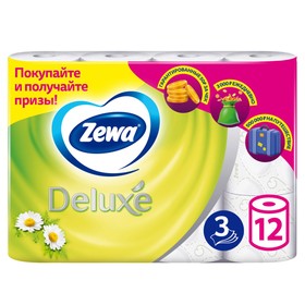 {{photo.Alt || photo.Description || 'Туалетная бумага Zewa Deluxe Camomile Comfort, 3 слоя, 12 шт.'}}