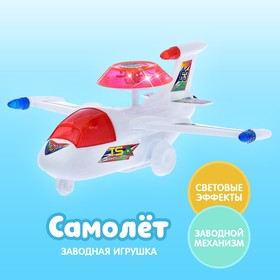 Игрушка заводная на верёвочке «Самолёт», световые эффекты, МИКС в Донецке