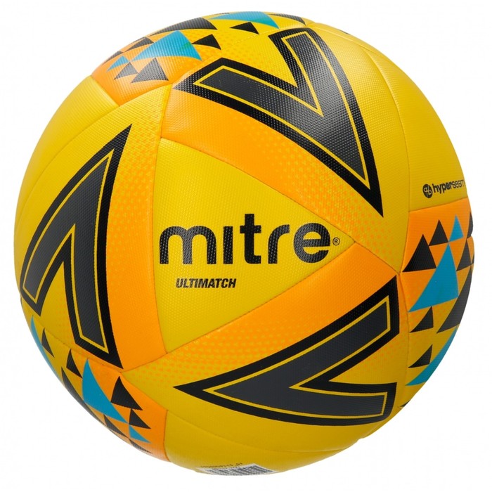 Мяч футбольный MITRE ULTIMATCH HYPERSEAM L20P 5 желтый/оранжевый/синий