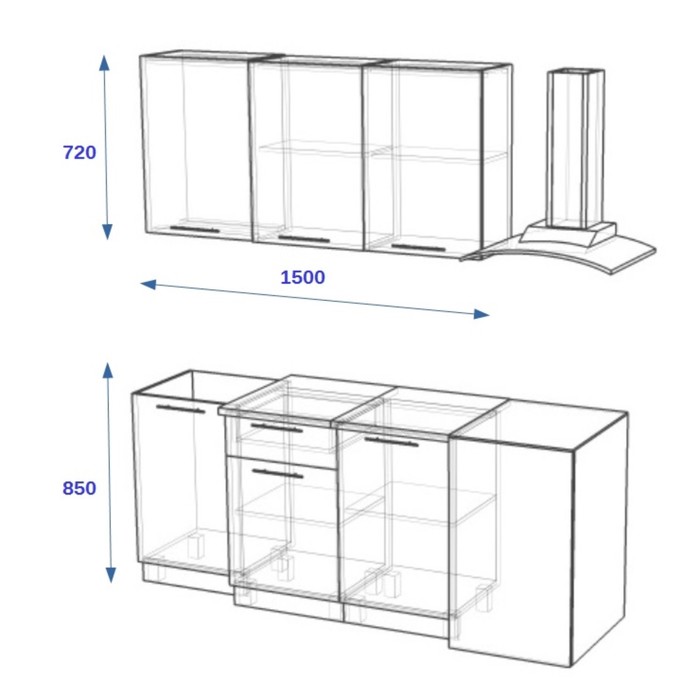 Кухня 1500 прямая