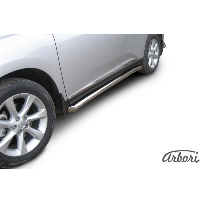 Защита штатных порогов Arbori d76 труба с гибами LEXUS RX-350 2009-2012