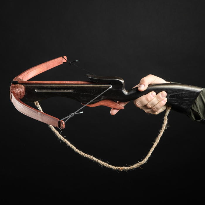 Сувенирное деревянное оружие "Арбалет", взрослый, чёрный, массив ясеня, 64 см - фото 438075