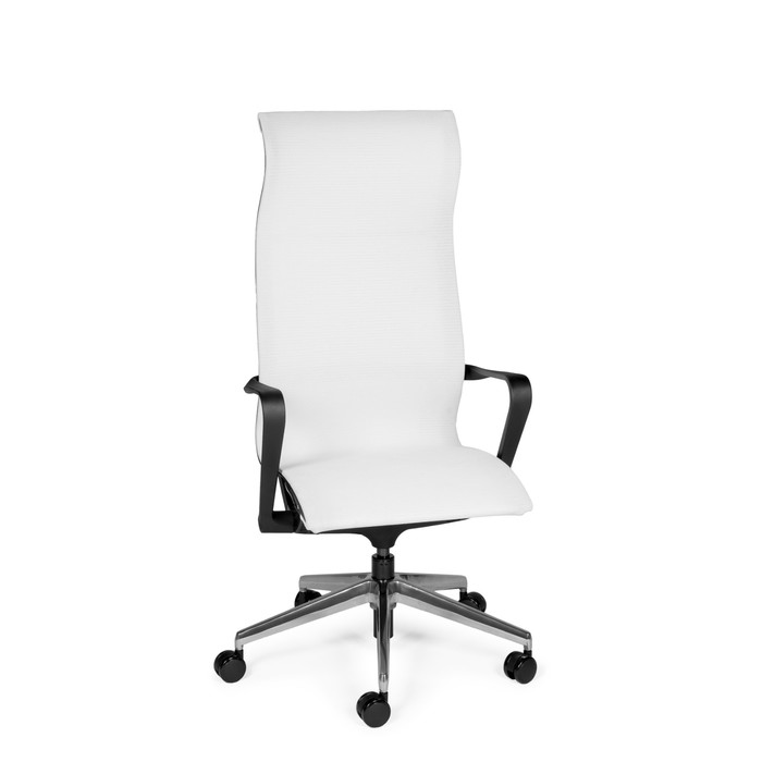 Кресло из белой кожи офисное