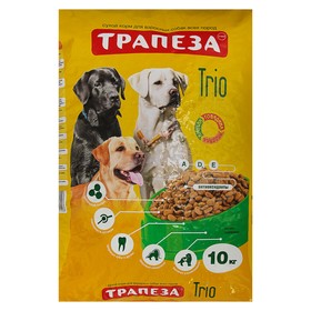Сухой корм "Трапеза" ТРИО для собак, индейка и кролик, 10 кг