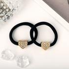 Резинка для волос "Блестящая сказка" (набор 2 шт) сердце (6 набор) - фото 802022492