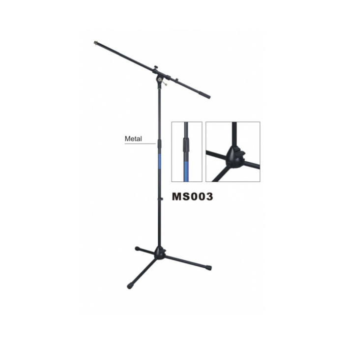 Микрофонная стойка VESTON MS003 журавль, черная, 100-172 cм., металлическая закрутка