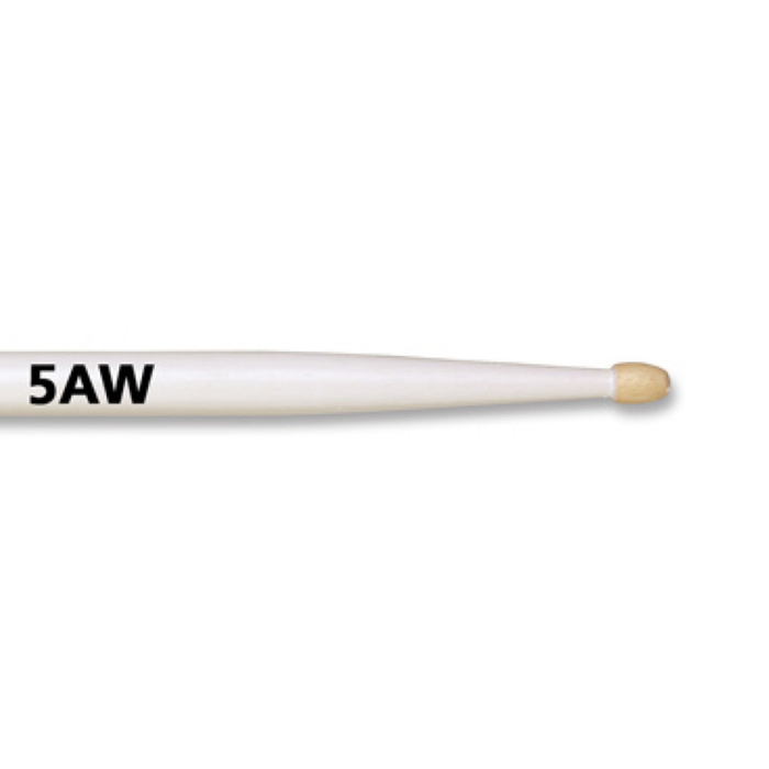 Барабанные палочки VIC FIRTH 5AW тип 5A с деревянным наконечником, белого цвета, гикори