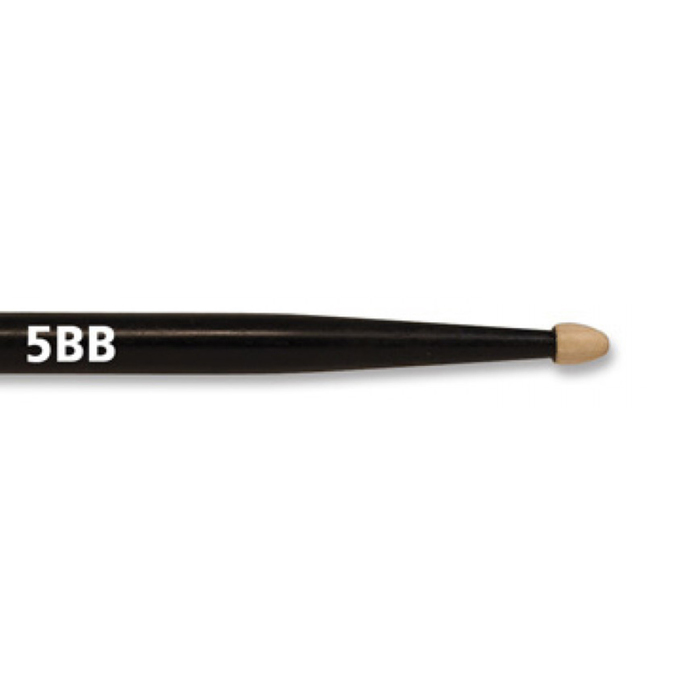 Барабанные палочки VIC FIRTH 5BB черного цвета, тип 5B с деревянным наконечником, гикори