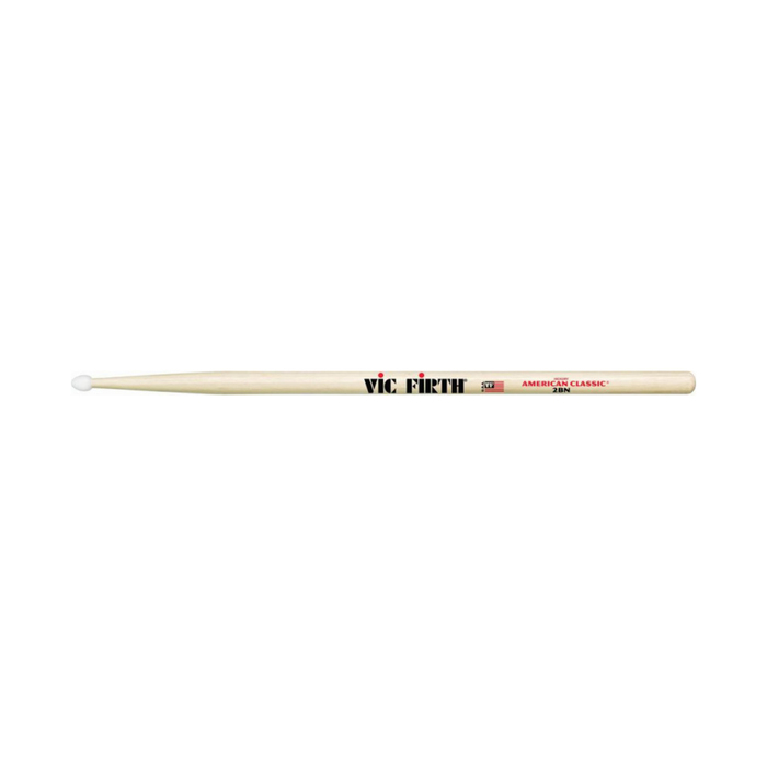 Барабанные палочки VIC FIRTH 2BN тип 2B с нейлоновым наконечником, гикори