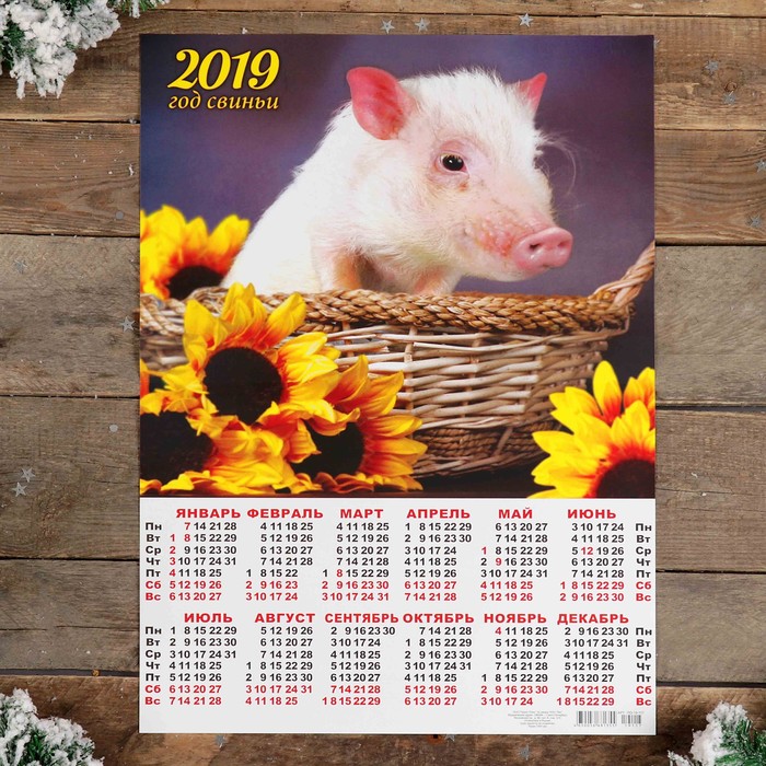 Календарь листовой А2 &quot;Символ года - 2019 - 11&quot; 42х59см