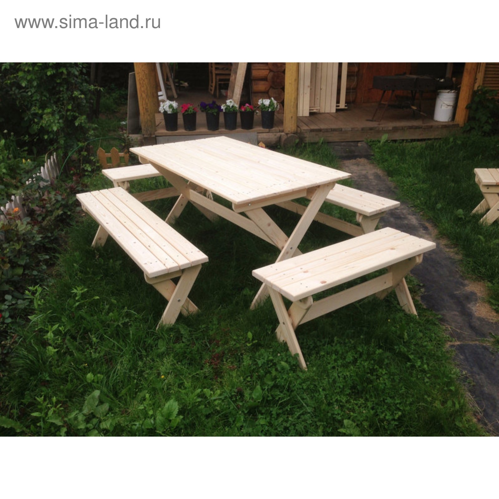столы и скамейки для сада из дерева