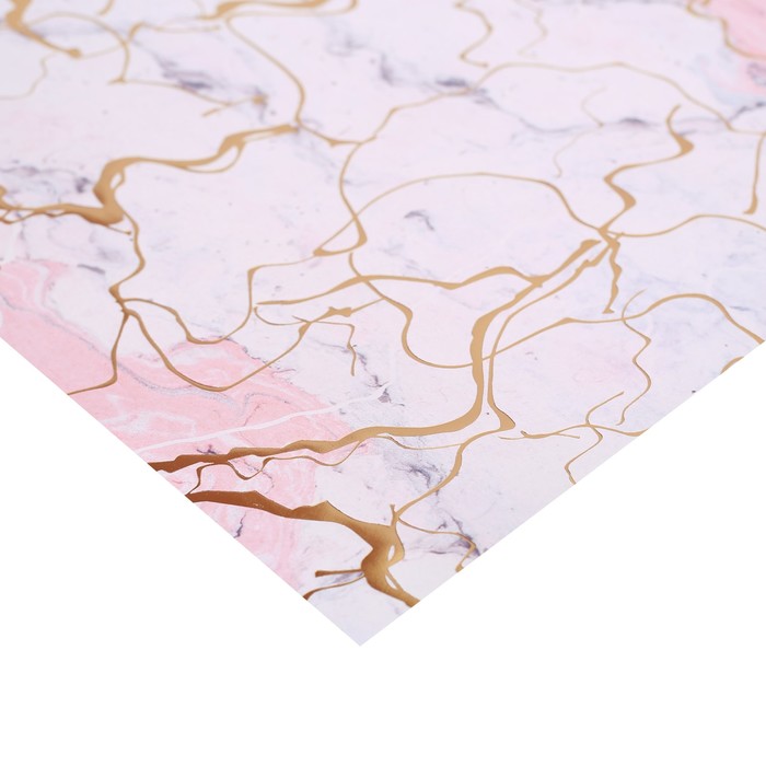 Бумага в листах с фольгированием «Мрамор», 10 листов 30,5 х 30,5 см, 180 г/м - фото 798005011