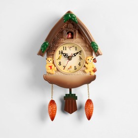 Часы настенные, серия: Маятник, с кукушкой "Мишки в домике", 33 х 19 см в Донецке