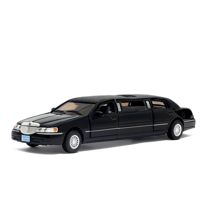 Машина металлическая Lincoln Town Car Stretch Limousiner, масштаб 1:38, открываются двери, инерция, МИКС