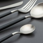 Набор столовых приборов Magistro «Фолк», 4 предмета, цвет серебро, чёрная ручка - фото 799864661