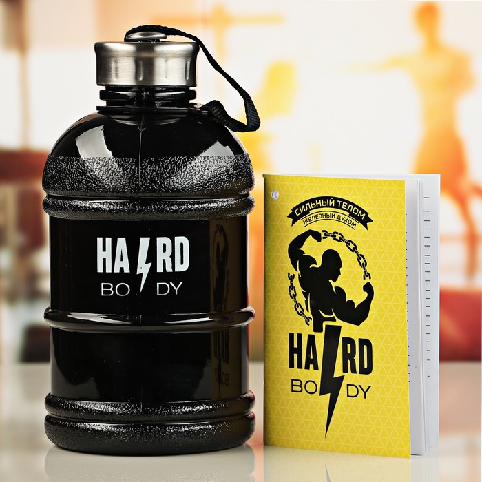 Бутылка для воды с дневником тренировок &quot;Hard body&quot;, 1,3 л