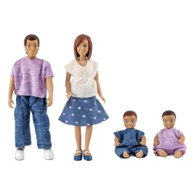 Кукла для домика «Семья с двумя малышами»