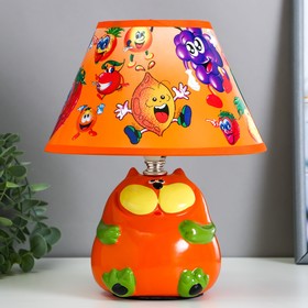 Настольная лампа "Кот" 1хE14 40Вт оранжевый 20х20х25см.