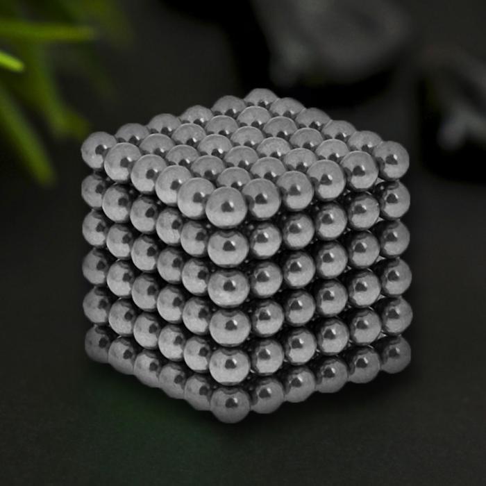 Антистресс магнит "Неокуб" 216 шариков d=0,5 см (черн серебро) - фото 44635