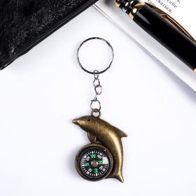 Metal keychain "Dolphin with compass" 3,8x3,5x0,8 cm
