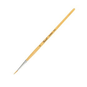Кисть «Сонет» № 0, синтетика, круглая, короткая ручка, d=1 мм, покрытая лаком