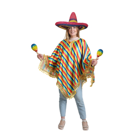 Карнавальный костюм "Мексиканское пончо", цветные полоски