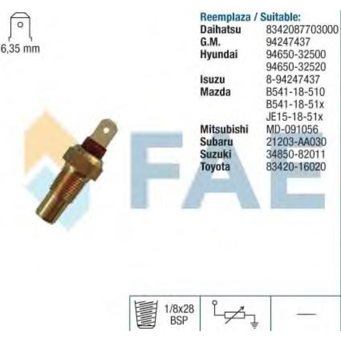 Датчик температуры охлаждающей жидкости FAE 31570