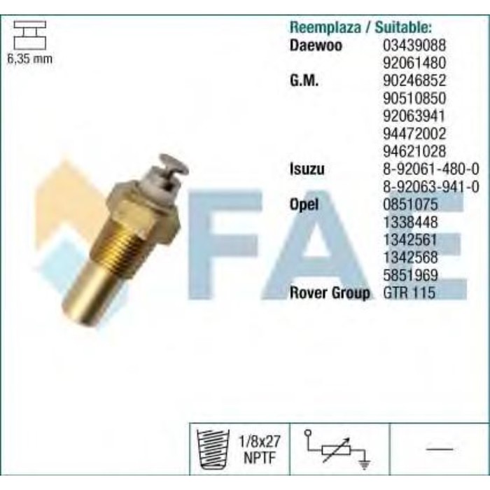 Датчик температуры охлаждающей жидкости FAE 32230