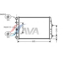 Радиатор охлаждения двигателя AVA SAA2010 3754032