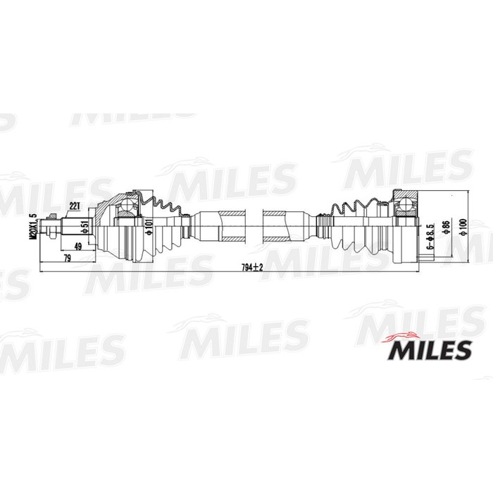 Привод в сборе MILES GC02129