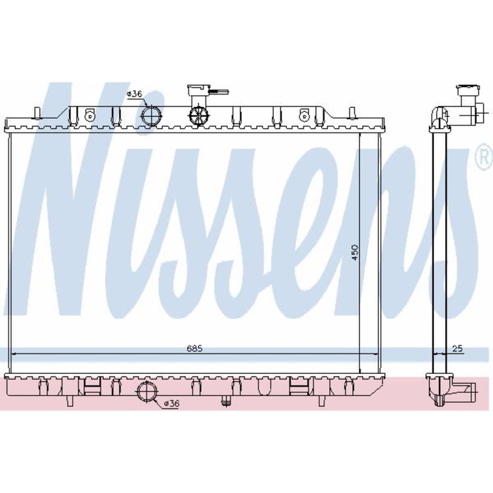 Радиатор системы охлаждения NISSENS 67365