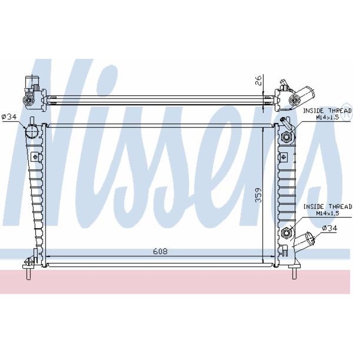 Радиатор системы охлаждения NISSENS 68001A