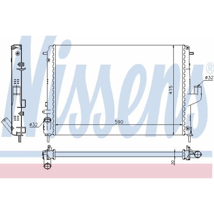 Радиатор системы охлаждения NISSENS 637613