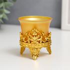 Candle holder plastic, glass "Lotus Flower" gold 6,5х6х6 cm