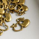 Decor art metal "Heart to heart" bronze 1x0. 8 cm